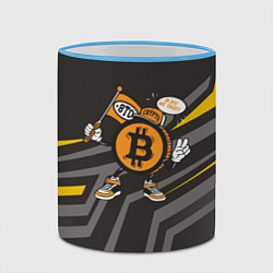 Кружка 3D BTC монета, цвет: 3D-небесно-голубой кант — фото 2