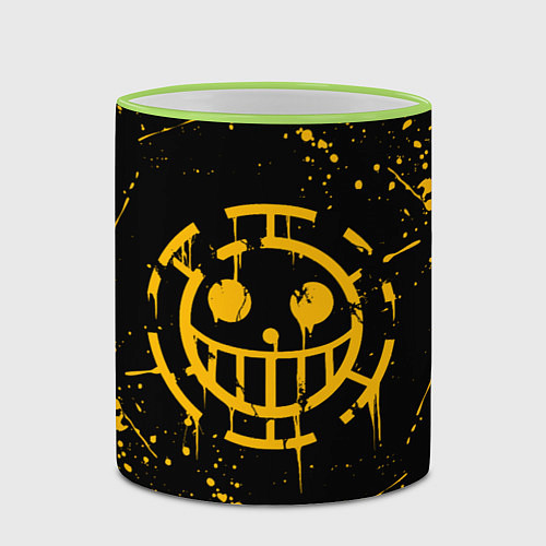 Кружка цветная ONE PIECE PIRATES ВАН ПИС ПИРАТЫ ЖЁЛТЫЙ / 3D-Светло-зеленый кант – фото 2