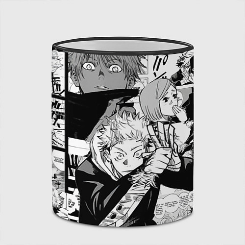 Кружка цветная Манга Jujutsu Kaisen / 3D-Черный кант – фото 2