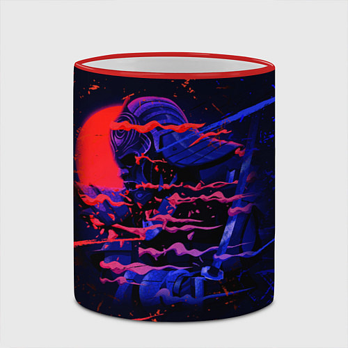 Кружка цветная Neon Samurai Неоновый Самурай / 3D-Красный кант – фото 2