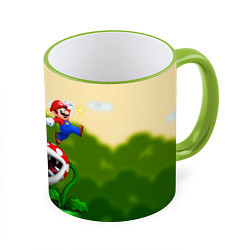 Кружка 3D Mario Coins, цвет: 3D-светло-зеленый кант