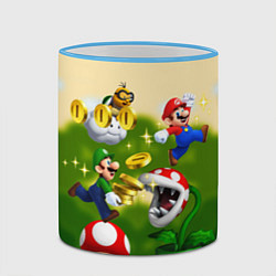 Кружка 3D Mario Coins, цвет: 3D-небесно-голубой кант — фото 2