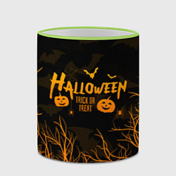 Кружка 3D HALLOWEEN FOREST BATS ЛЕТУЧИЕ МЫШИ В ЛЕСУ ХЕЛЛОУИН, цвет: 3D-светло-зеленый кант — фото 2