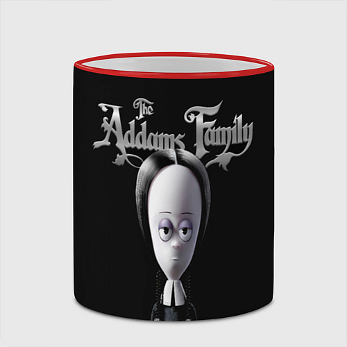 Кружка цветная Семейка Аддамс Addams Family / 3D-Красный кант – фото 2