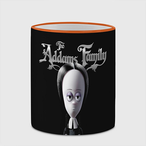 Кружка цветная Семейка Аддамс Addams Family / 3D-Оранжевый кант – фото 2