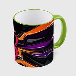 Кружка 3D Квадрат - игра в кальмара, цвет: 3D-светло-зеленый кант