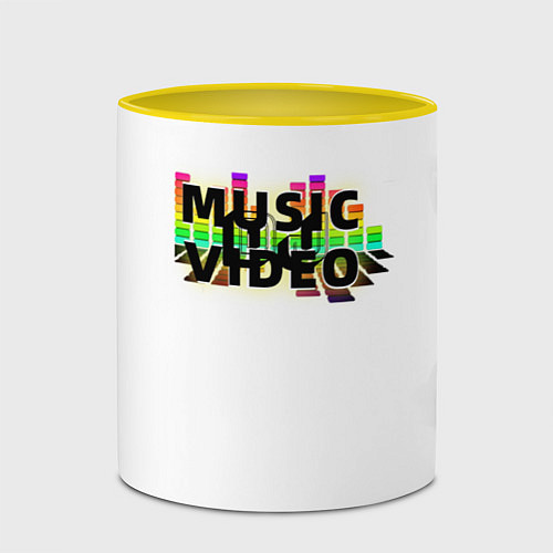 Кружка цветная Merch - DJ MUSICVIDEO / 3D-Белый + желтый – фото 2