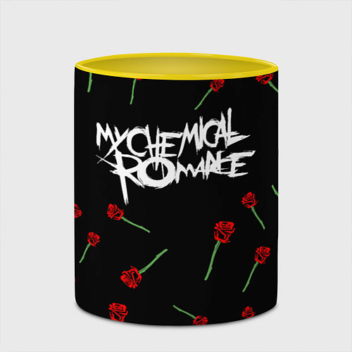 Кружка цветная MY CHEMICAL ROMANCE РОЗЫ MCR ROSES / 3D-Белый + желтый – фото 2