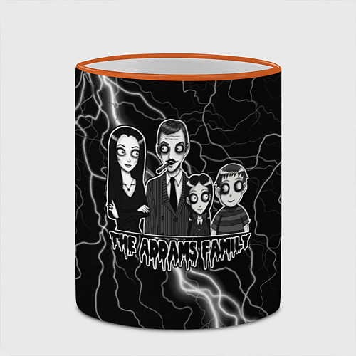 Кружка цветная Addams family Семейка Аддамс / 3D-Оранжевый кант – фото 2