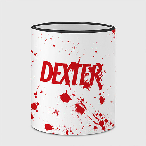 Кружка цветная Dexter logo Декстер брызги крови / 3D-Черный кант – фото 2