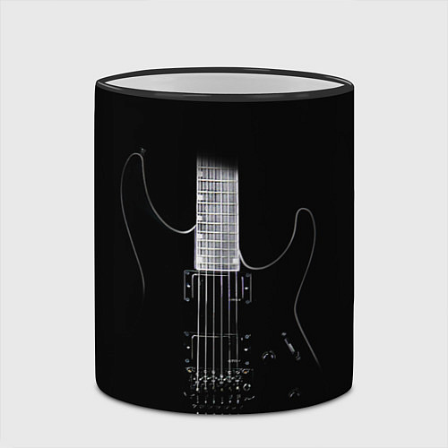 Кружка цветная ЧЕРНАЯ ЭЛЕКТРОГИТАРА / 3D-Черный кант – фото 2