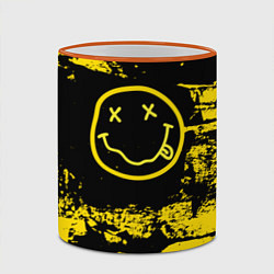 Кружка 3D Нирвана Гранж Nirvana Smile, цвет: 3D-оранжевый кант — фото 2