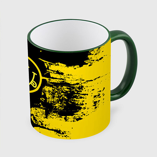 Кружка цветная Нирвана Гранж Nirvana Smile / 3D-Зеленый кант – фото 1