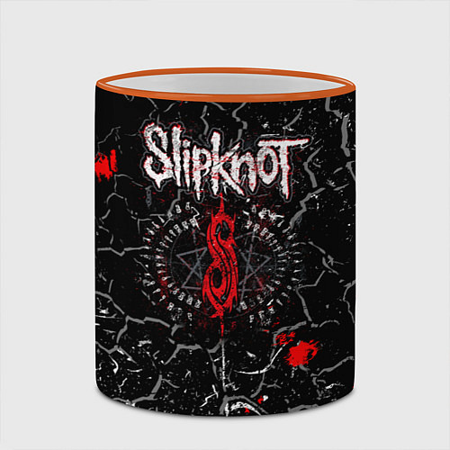 Кружка цветная Slipknot Rock Слипкнот Музыка Рок Гранж / 3D-Оранжевый кант – фото 2