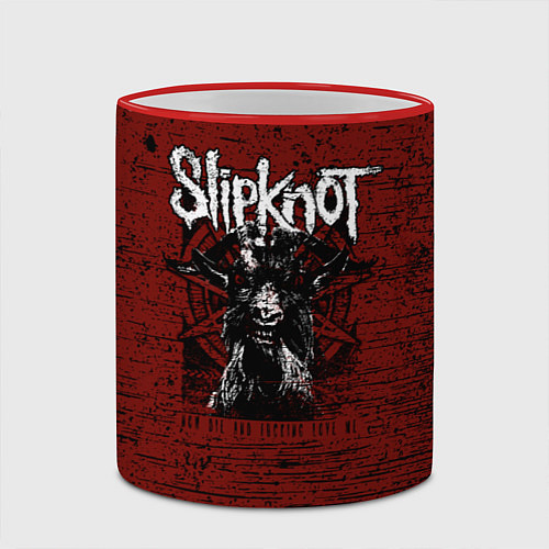 Кружка цветная Слипкнот Гранж Slipknot Rock Goat / 3D-Красный кант – фото 2