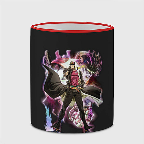 Кружка цветная Джотаро Куджо Джо Джо / 3D-Красный кант – фото 2