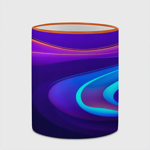 Кружка цветная Аква принт / 3D-Оранжевый кант – фото 2