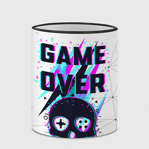 Кружка цветная Game OVER - NEON 3D / 3D-Черный кант – фото 2
