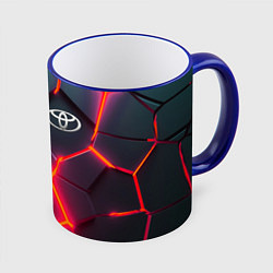 Кружка 3D TOYOTA 3D NEON ТОЙОТА 3Д ПЛИТЫ НЕОН, цвет: 3D-синий кант