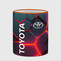 Кружка 3D TOYOTA 3D NEON ТОЙОТА 3Д ПЛИТЫ НЕОН, цвет: 3D-оранжевый кант — фото 2