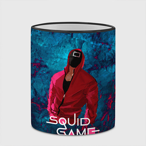 Кружка цветная Сериал Squid game Игра в кальмара / 3D-Черный кант – фото 2