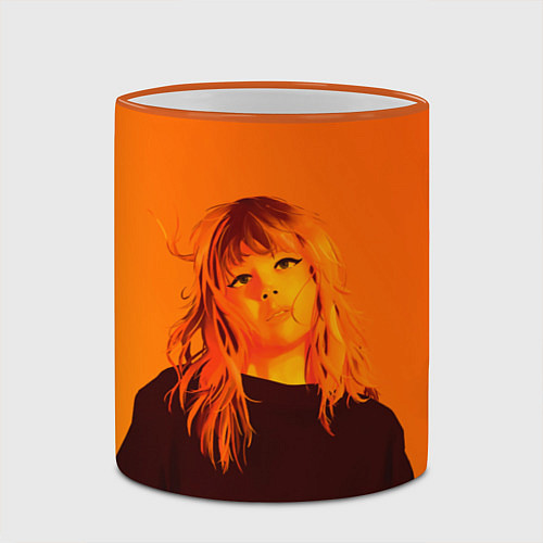 Кружка цветная Sweet Taylor Swift / 3D-Оранжевый кант – фото 2
