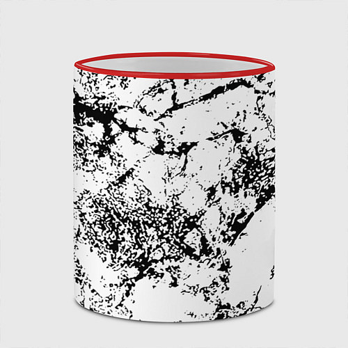 Кружка цветная Эффект линогравюры / 3D-Красный кант – фото 2