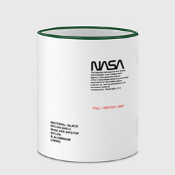 Кружка 3D NASA БЕЛАЯ ФОРМА, цвет: 3D-зеленый кант — фото 2