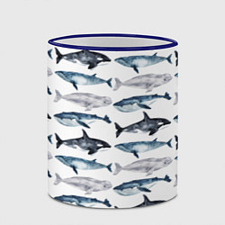 Кружка 3D Принт с китами, цвет: 3D-синий кант — фото 2