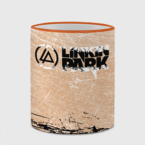 Кружка цветная Linkin Park Рок Группа Линкин Парк / 3D-Оранжевый кант – фото 2