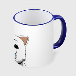Кружка 3D Гинтоки Саката и песик Гинтама, цвет: 3D-синий кант