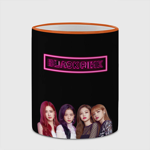 Кружка цветная BLACKPINK NEON / 3D-Оранжевый кант – фото 2