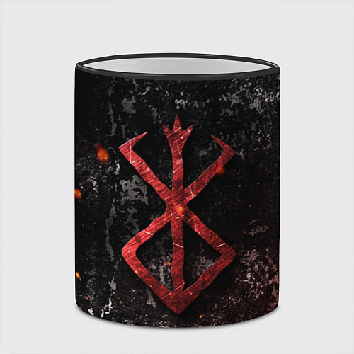 Кружка цветная BERSERK LOGO GRUNGE RED / 3D-Черный кант – фото 2