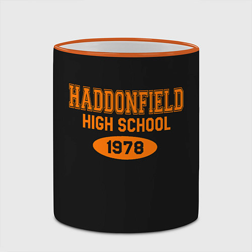Кружка цветная Haddonfield High School 1978 / 3D-Оранжевый кант – фото 2