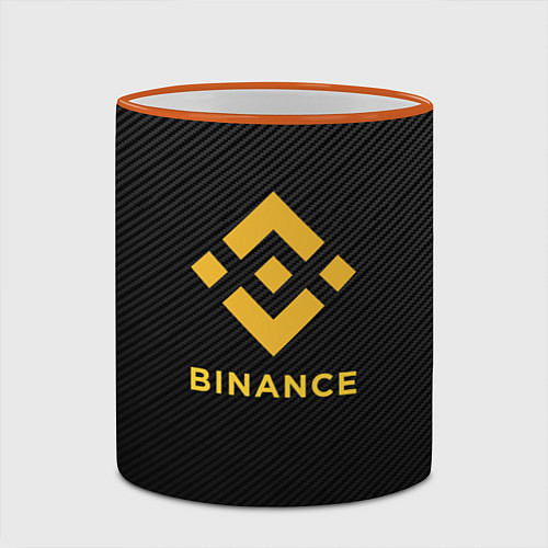 Кружка цветная БИНАНС ЛОГО CARBON BINANCE LOGO / 3D-Оранжевый кант – фото 2