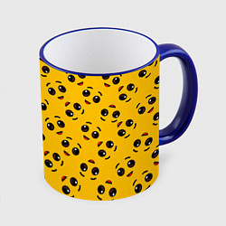 Кружка 3D FORTNITE BANANA FACE PATTERN ФОРТНАЙТ ЛИЦО БАНАНА, цвет: 3D-синий кант