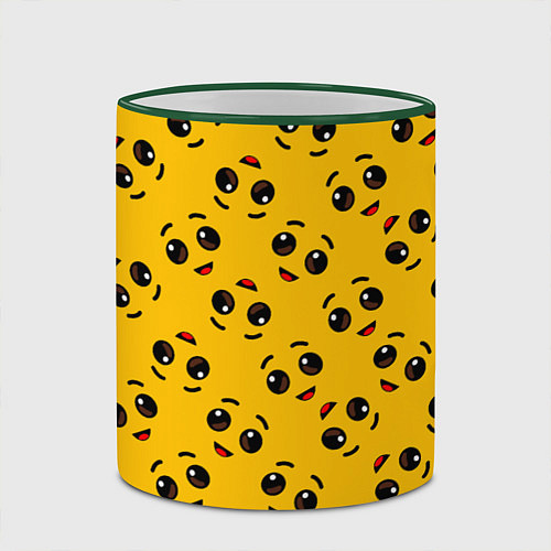 Кружка цветная FORTNITE BANANA FACE PATTERN ФОРТНАЙТ ЛИЦО БАНАНА / 3D-Зеленый кант – фото 2