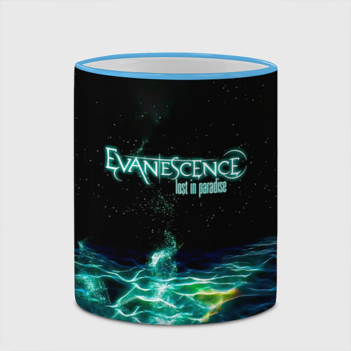 Кружка цветная Evanescence lost in paradise / 3D-Небесно-голубой кант – фото 2