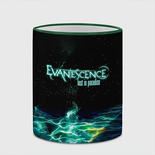 Кружка цветная Evanescence lost in paradise / 3D-Зеленый кант – фото 2
