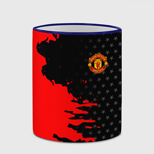 Кружка цветная МАНЧЕСТЕР ЮНАЙТЕД FCMU MANCHESTER UNITED RED DEVIL / 3D-Синий кант – фото 2