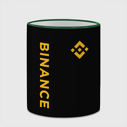 Кружка цветная БИНАНС ЛОГО КАРБОН BINANCE LOGO / 3D-Зеленый кант – фото 2