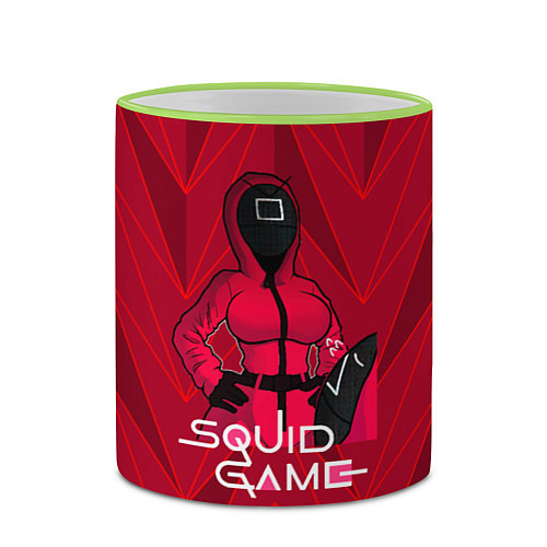 Кружка цветная Squid game / 3D-Светло-зеленый кант – фото 2