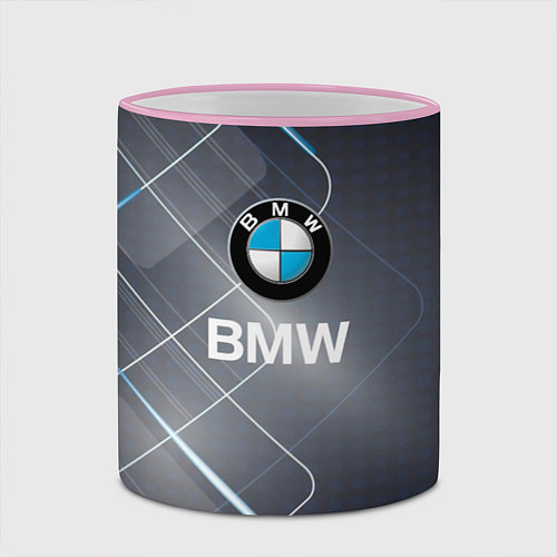 Кружка цветная BMW Logo / 3D-Розовый кант – фото 2