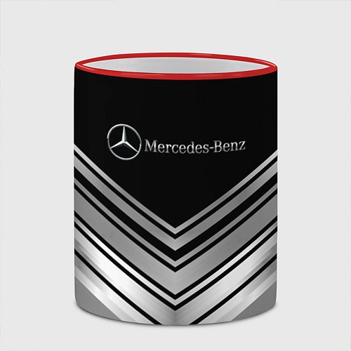 Кружка цветная Mercedes-Benz Текстура / 3D-Красный кант – фото 2