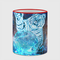 Кружка 3D Звездный тигр, цвет: 3D-красный кант — фото 2