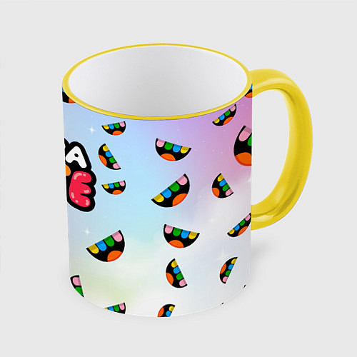 Кружка цветная Toca Life: Smile Logo / 3D-Желтый кант – фото 1