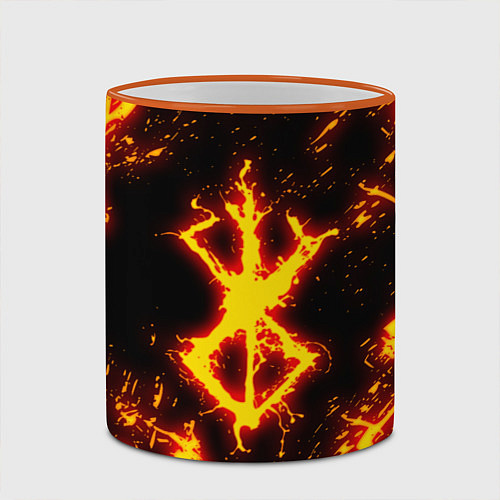 Кружка цветная БЕРСЕРК ОГНЕННОЕ КЛЕЙМО ГАТСА / 3D-Оранжевый кант – фото 2