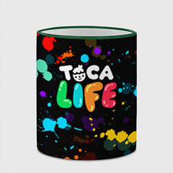 Кружка 3D TOCA BOCA RAINBOW PAINTS ТОКА БОКА РАДУЖНЫЕ КРАСКИ, цвет: 3D-зеленый кант — фото 2