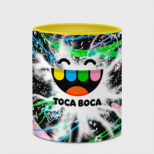 Кружка цветная Toca Boca: Весельчак / 3D-Белый + желтый – фото 2