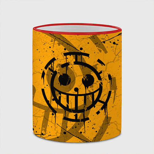 Кружка цветная ONE PIECE ПИРАТЫ ЛОГО / 3D-Красный кант – фото 2